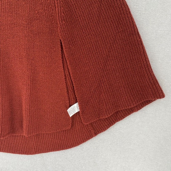 Moss Rose Poncho ONE SIZE Sweater Cover Up Cowl neck Orange - Picture 3 of 11